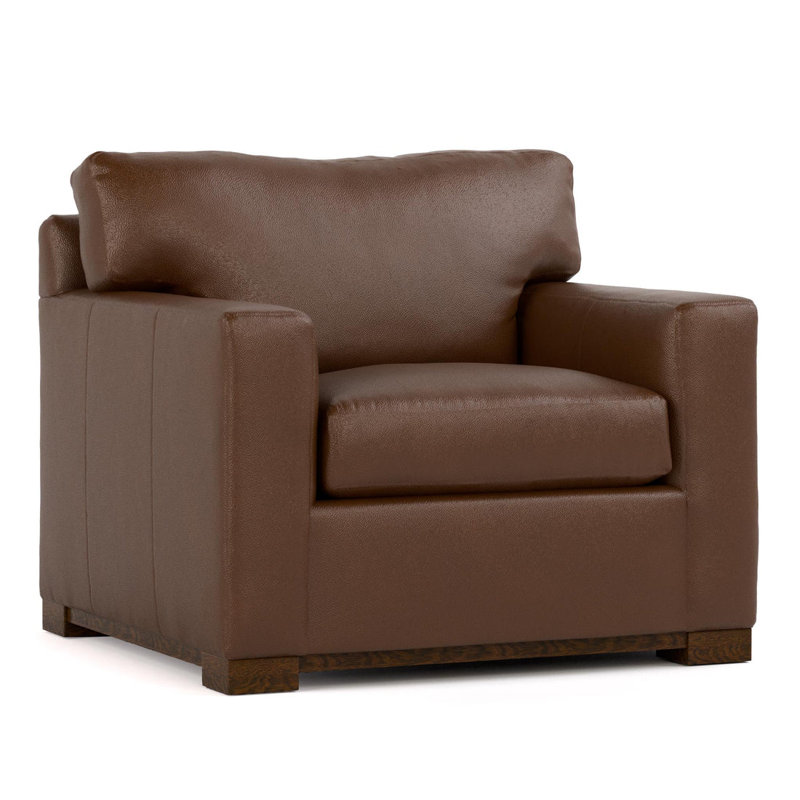Chaise Sidney, Cuir véritable brun clair Antonio