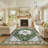 Machine Washable Non-Slip Green Oriental Area Rug-1683931754