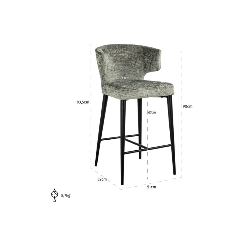 Taylor Stool, Brown, Counter Stool (26” Seat Height)