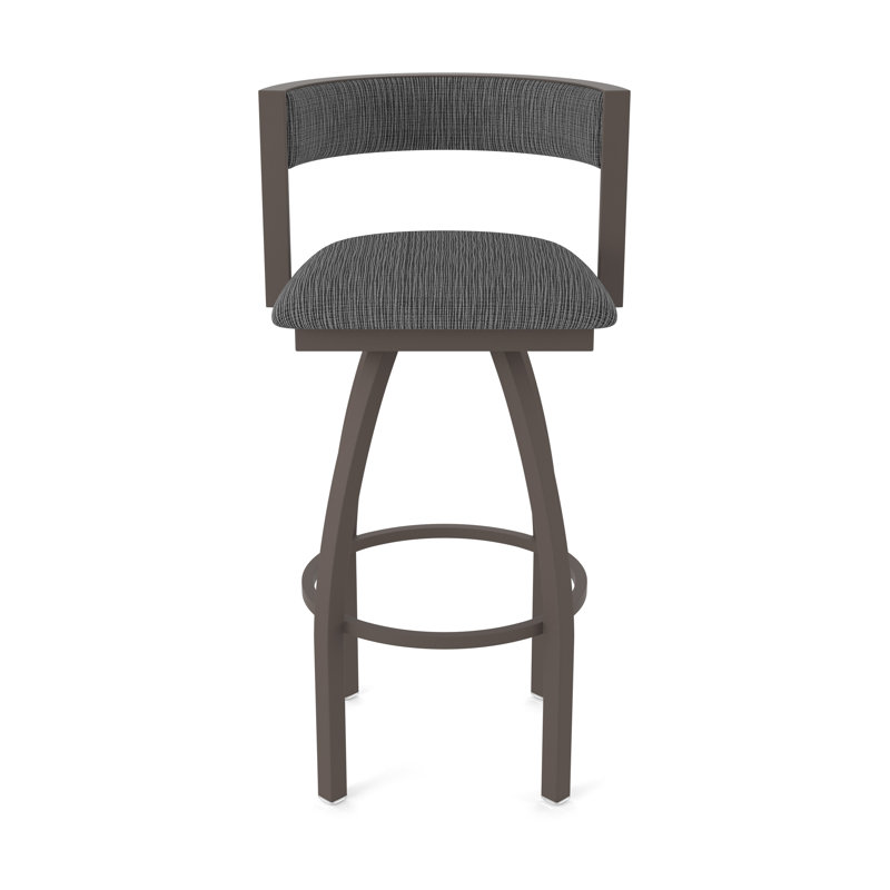 Tabouret Artémis, Bronze, Tissu - charbon graphique, Tabouret de bar (siège d'une hauteur de 30 po)
