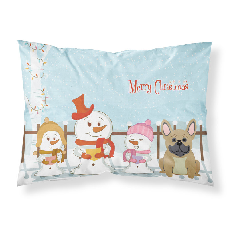 Merry Christmas Microfiber, Cream Carolers French Bulldog