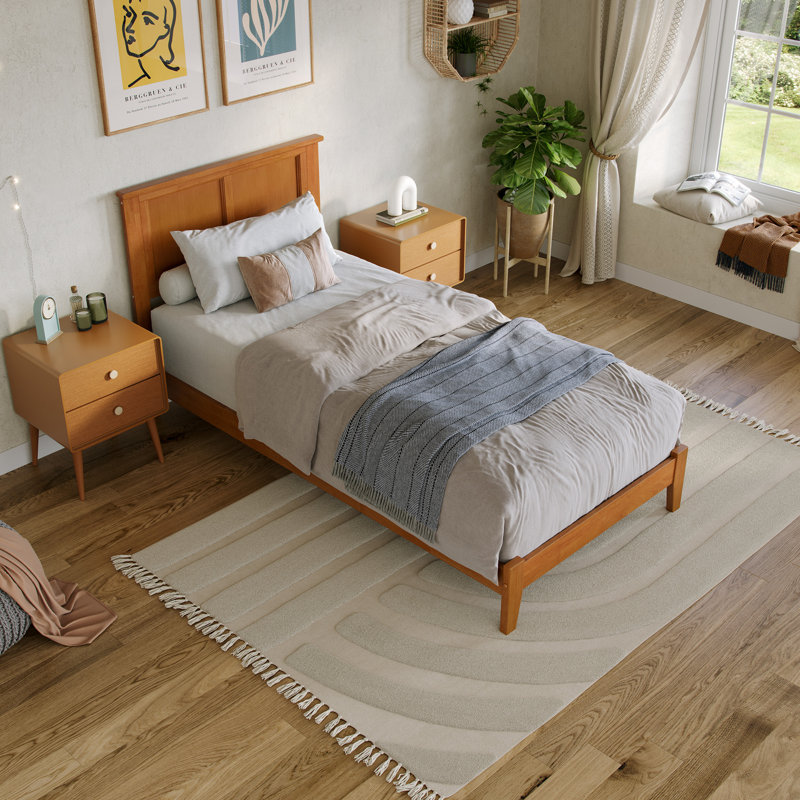 Lit plateforme Madison, Simple très long, Light Toffee