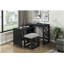 Ensemble de bureau 3 pièces avec bibliothèque à roulettes noir mat, avec 2 ports de charge, mobilier de bureau personnel-1281836451