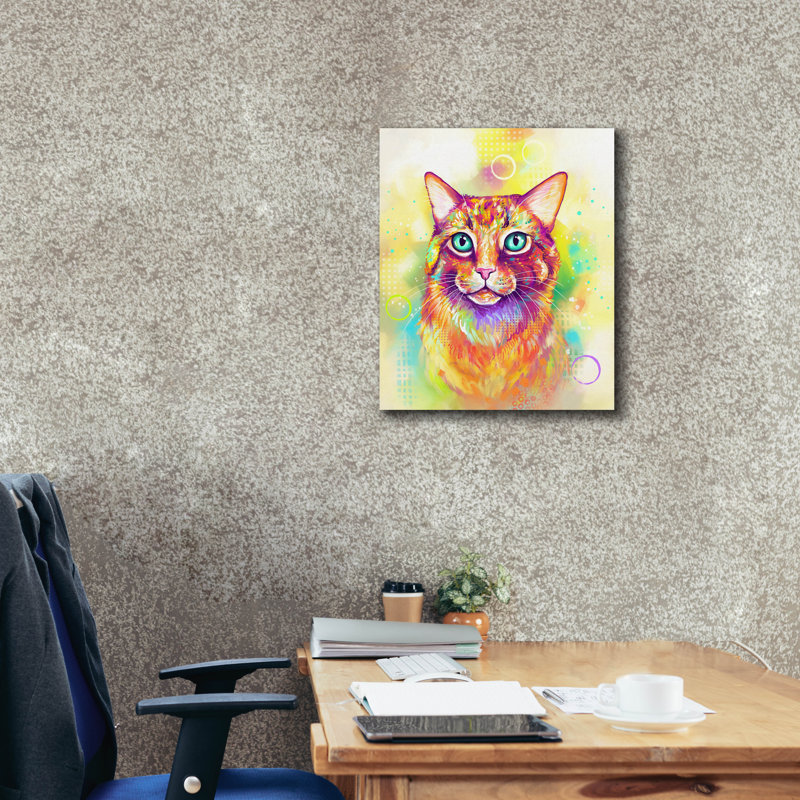 «Pop Art Tabby Cat» par Furbaby Affiliates, art mural sur toile, 40 po x 54 po, H 24 po x l 20 po x P 0,75 po