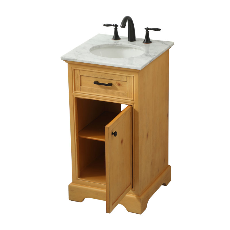 Ensemble de meuble-lavabo simple 19 po Hermes, Brun clair