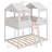 Wood Bunk Bed With Roof, Window, Guardrail-1321897798