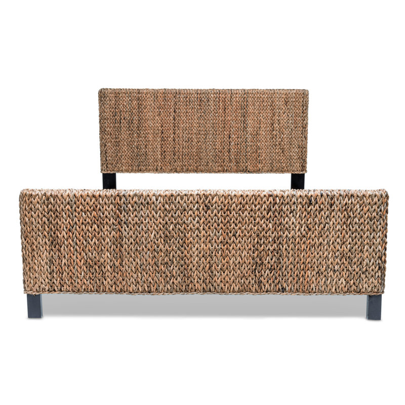 Romero Low Profile Wicker/Rattan Handwoven Bed, King