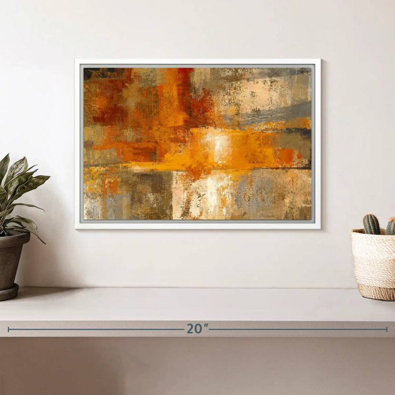 Argent et ambre, Cadre flottant blanc, 13 po x 9 po