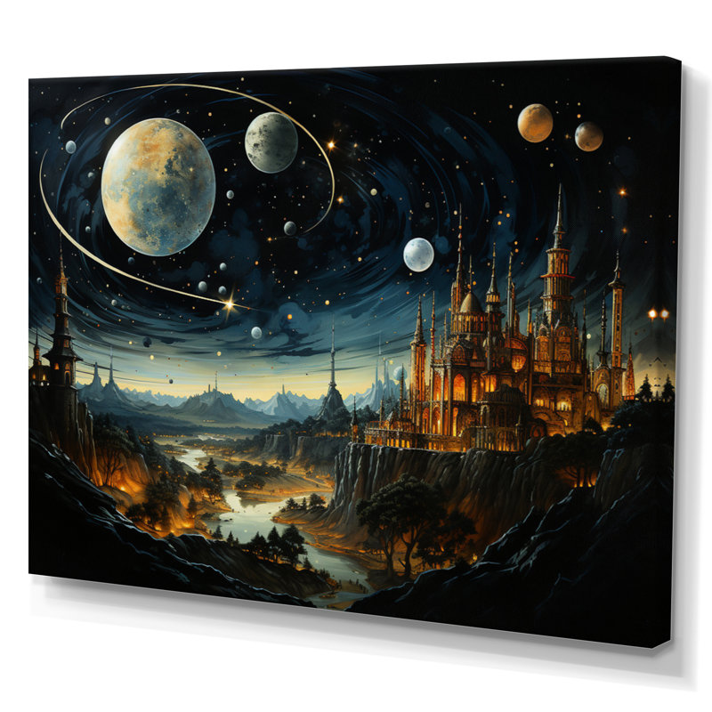 " Islam Art Islamic Astronomy III ", H 24 po x l 32 po x P 1 po, Toile tendue