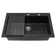 33"L x 22"W Quartz Kitchen Sink Black Drop In Single Bowl Kitchen Sink with Two Faucet Holes