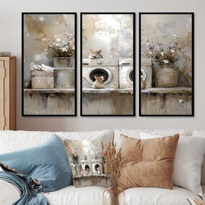 Cute Mice Laundry Day - Laundry Wall Decor Set