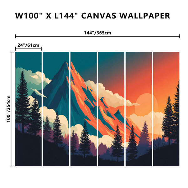 Loon Peak® Peel and Stick Wallpaper Wall Mural Mountain peak view ...