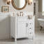 Meuble-lavabo de 30 po avec lavabo en céramique, blanc, petite armoire de lavabo, 2 tiroirs et tablette réglable, fonctionnement silencieux et en douceur-130913043-130913046