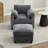 34.6" Upholstered Accent Chair With Ottoman-1265253880