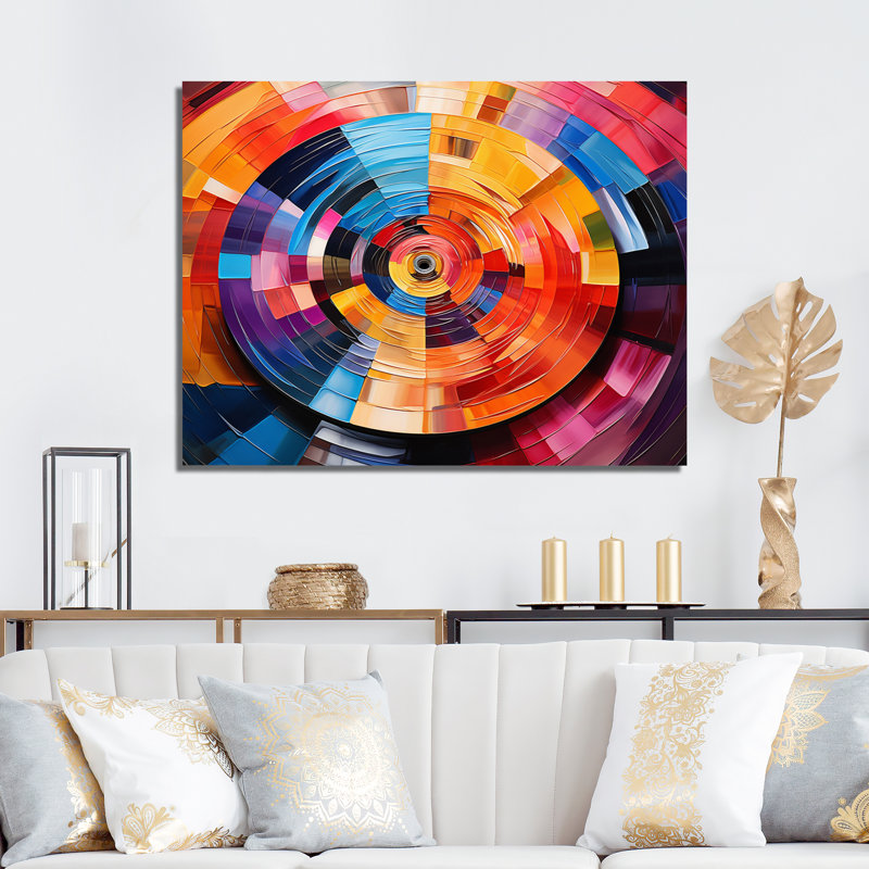 Popart Disque vinyle Reverie IV sur toile, H 16 po x l 32 po x P 1 po, Toile tendue