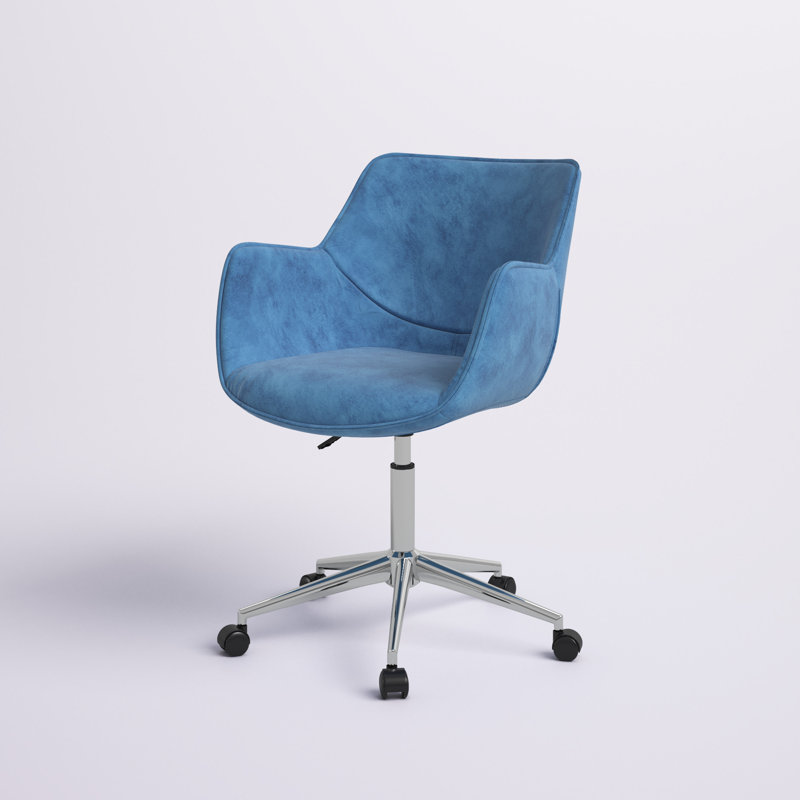 Chaise de travail en microfibre Cindy, Bleu