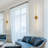 LED Dimmbale Flush Mounted Sconces, Battery Operated Wall Sconces With Remote