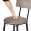 Ensemble de tabourets de bar ronds avec tablette, tabouret rembourré avec dossier gris, l 23,62 po x P 23,62 po x H 35,43 po