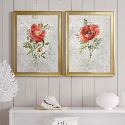 Lin pivoine - ensemble de 2 peintures sur toile