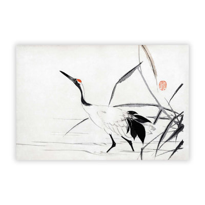 Japanese Crane by Mochizuki Gyokusen - No Frame Painting