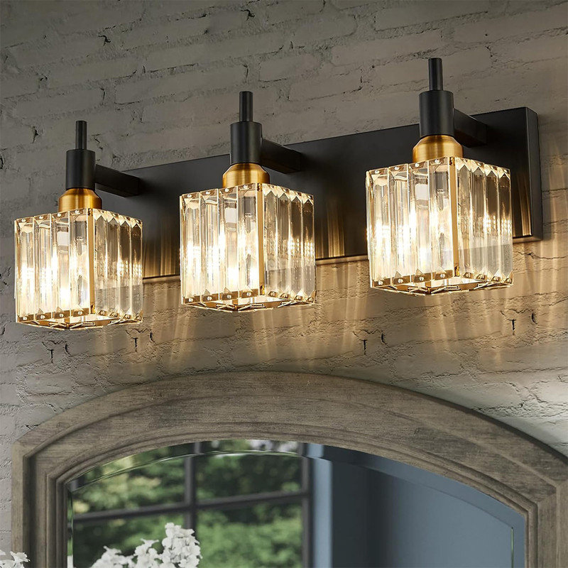 Rosdorf Park Crystal Bathroom Vanity Light 3Light,Light Fixtures Over