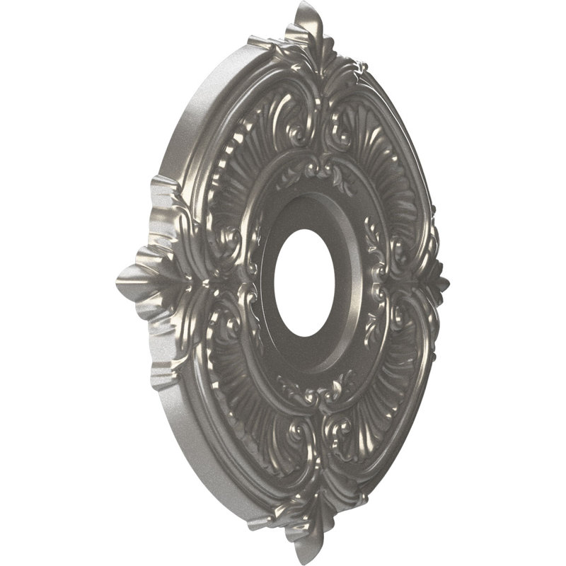 Attica Thermoformed PVC Ceiling Medallion, 16" H x 16" W x 1" D, Aged Dark Steel
