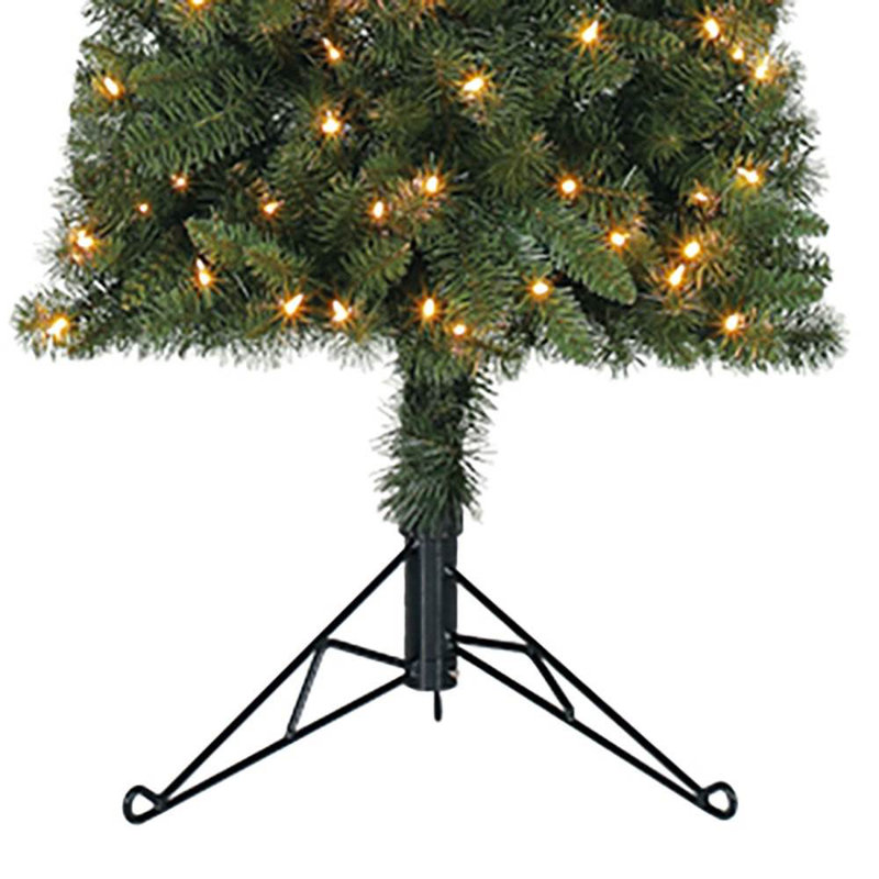 Home Heritage 7' Artificial PVC Corner Christmas Tree LED White Lights (2 Pack)