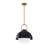 1-light Matte Black & Antique Brass Metal Modern Pendant Light Fixture with Opal Glass Shade for Dining Room or Kitchen Island-1826297829