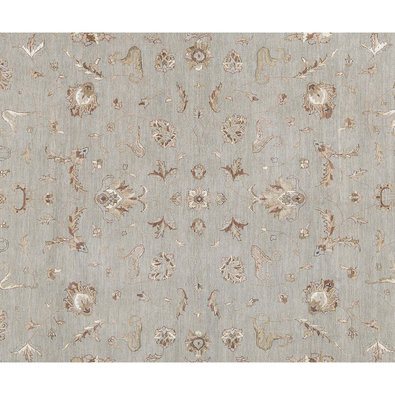 Tapis gris de haute qualité noué à la main