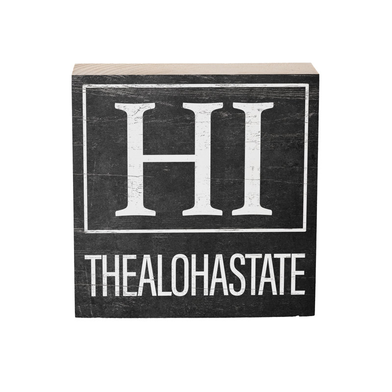 State Wooden Plock Hawaii 6x6"