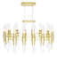 Lustre en forme de roue de chariot à 36 lumières avec accents de cristal Lit-645270887