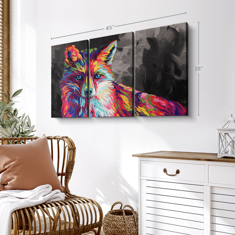 «Fox Abstract Color» sur toile, H 28 po x l 45 po x P 1,25 po