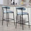 Tabouret de bar à hauteur de comptoir avec housse en tissu Teddy et îlot de cuisine avec base thermolaquée et repose-pieds