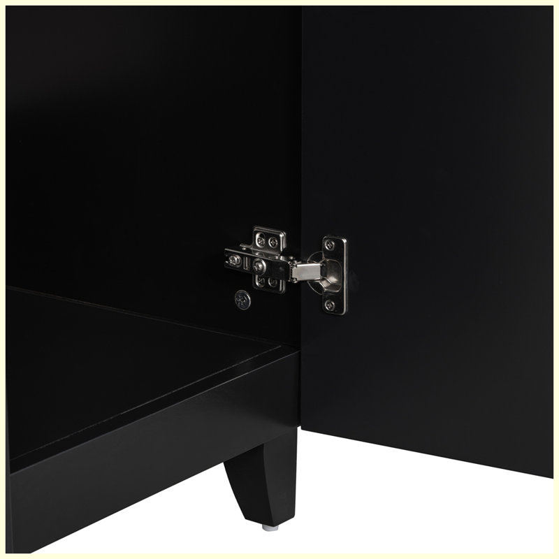 Meuble-lavabo moderne avec lavabo et tiroirs en céramique, Noir, noir, noir, noir