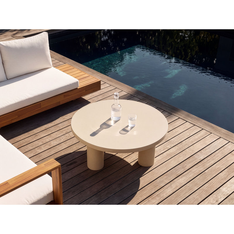 VIPITENO Round Steel Outdoor Coffee Table - 80 cm W 80 cm D
