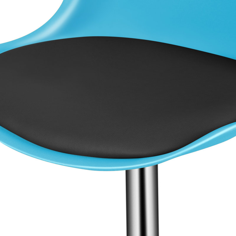 Claudia Adjustable Swivel Bar Stools, Kitchen Counter Height Barstools Dining Chairs with Footrest, Blue/Black