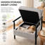 Chaise d'appoint moderne en velours côtelé avec rangement caché et coussin lombaire, fauteuil rembourré avec cadre en bois massif-298958601