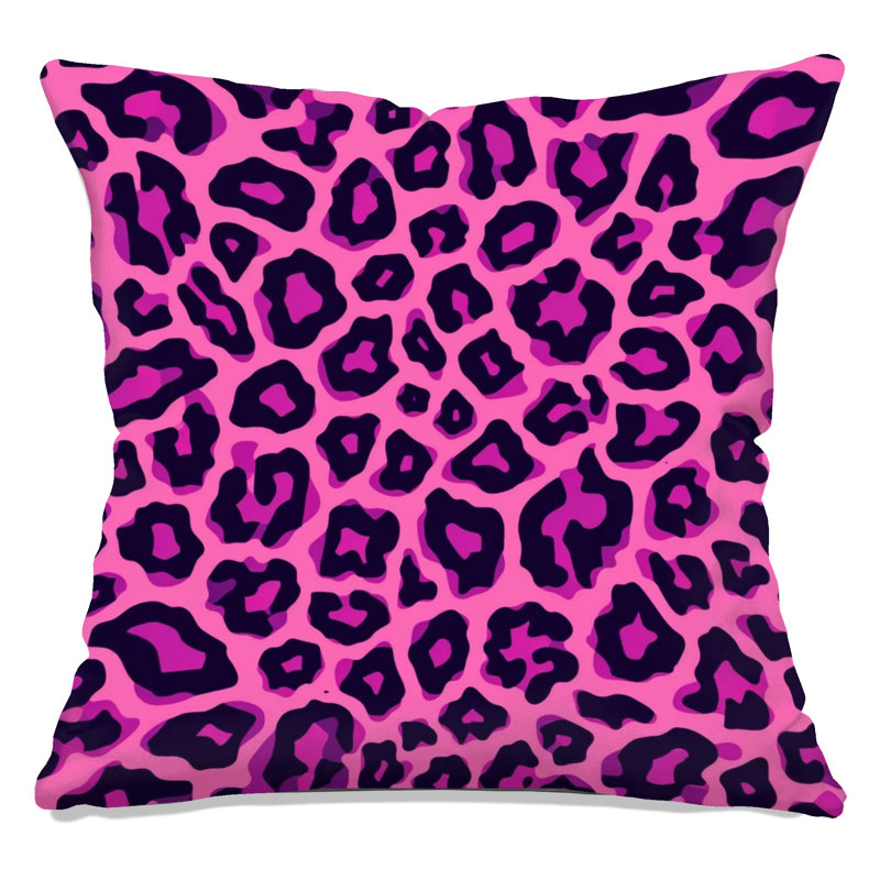 Coussins décoratifs à imprimé léopard, 26 x 26 inches, Dark Purple Light Pink