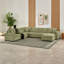 Canapé d'angle 5 places avec rangement intégré et porte-gobelets, revêtement en tissu chenille confortable-2119235336