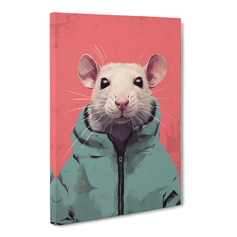 Rat Minimalism Art No.2 - Wrapped Canvas