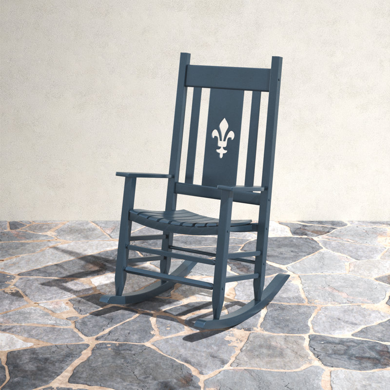 Outdoor Angelina Rocking Solid Wood Chair, Grey