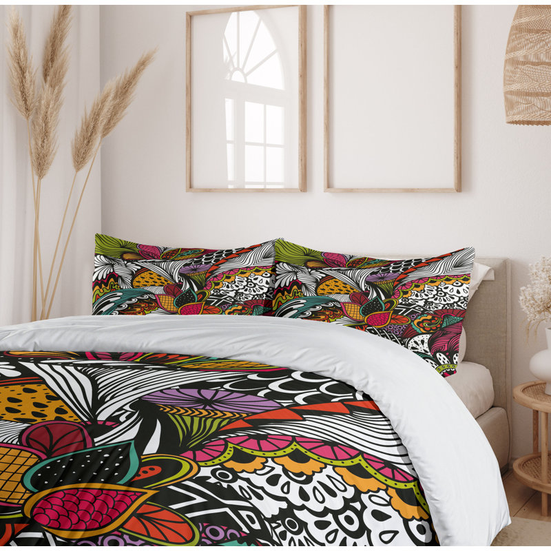 Garden Modern & Contemporary Polyester Abstract Duvet Cover, Twin