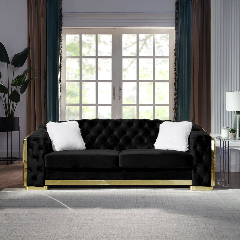 Burdell 8019 2 Sofa, Black 