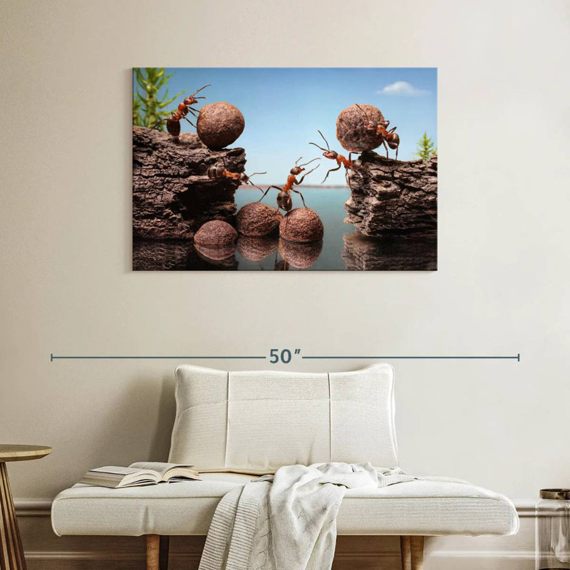 Brampt Ants Building Dam, 26" H x 39" W