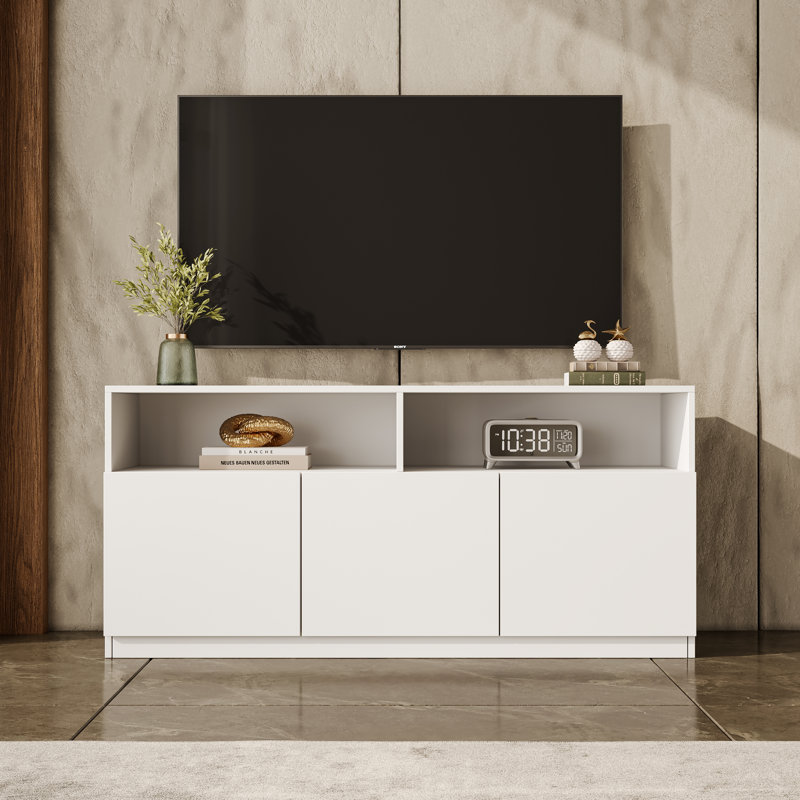 Meuble télé 47,2 po Crafton, H 23,6 po x l 47,2 po x P 15,7 po, White