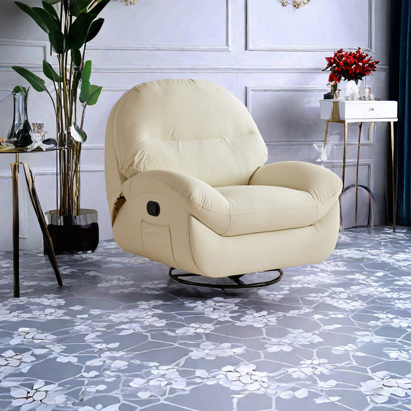 Fauteuil inclinable en similicuir Nahlen, Beige