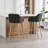 Modern Bar Stools Set Of 2, Kitchen Island Tall Chairs With Back, Arm, Footrest And Solid Wood Leg, Linen Fabric Upholstered-2104417242