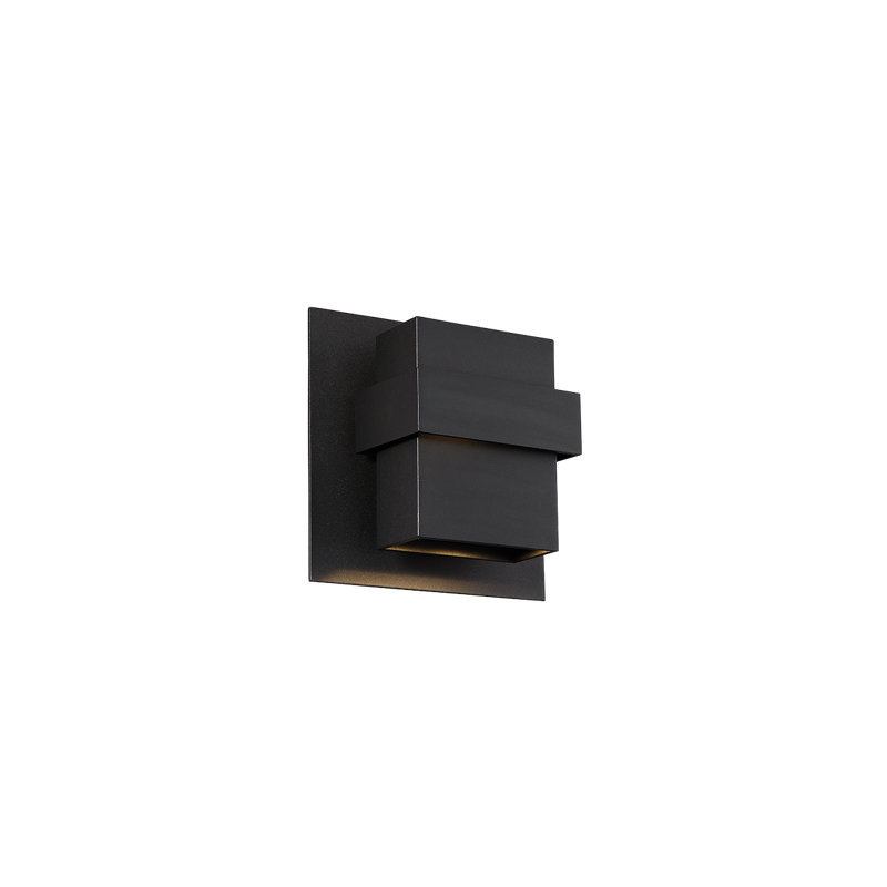 Pandora Dimmable LED Indoor or Outdoor Wall Light, Black, 11" H x 11" W x 4.75" D