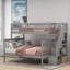Lit superposé simple au-dessus d'un lit double avec tablettes Gessiah par Harriet Bee-938162576