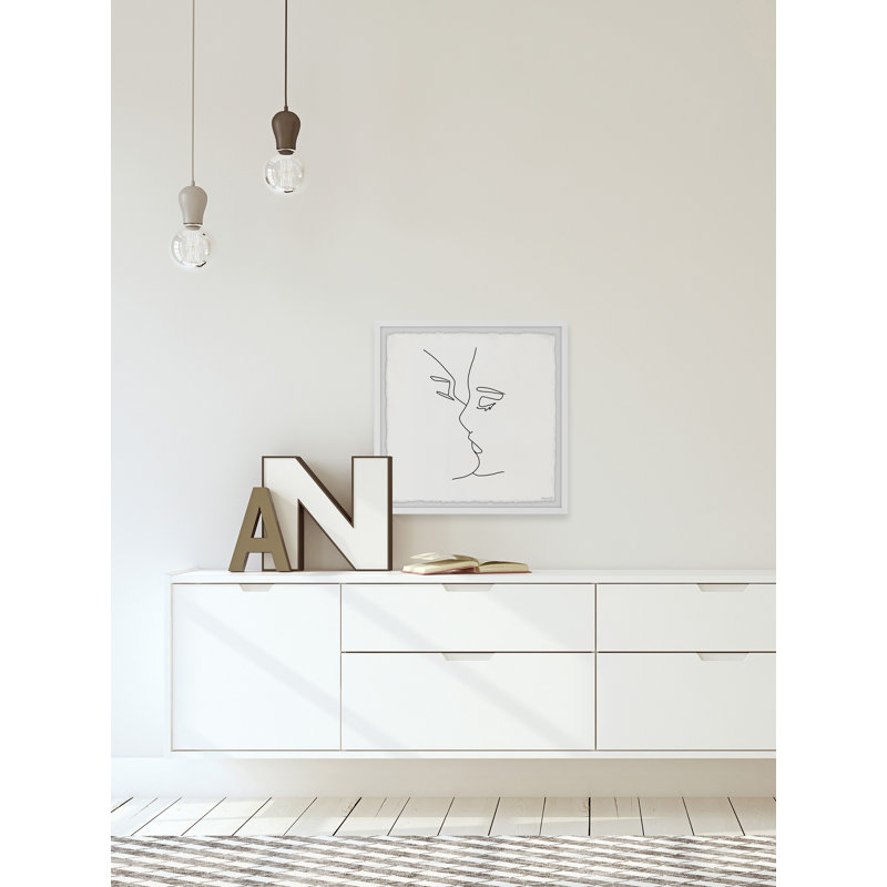 « face plane » par marmont hill-impression du cadre avec bordure deckled, H 12 po x l 12 po x P 1,5 po